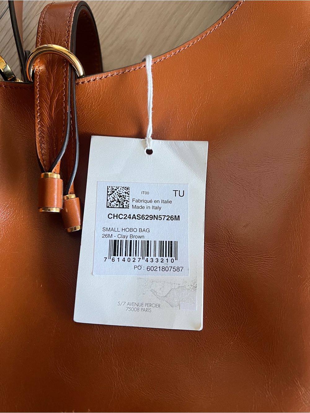 Chloe Marcie Leather Hobo Bag with Gold Accents - Picture 14 of 14